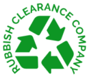 The logo for Rubbish Clearance Carshalton, featuring the company name in bold, stylized font with a green trash can symbol incorporated into the lettering.