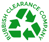 The logo for Rubbish Clearance Carshalton, featuring the company name in bold, stylized font with a green trash can symbol incorporated into the lettering.